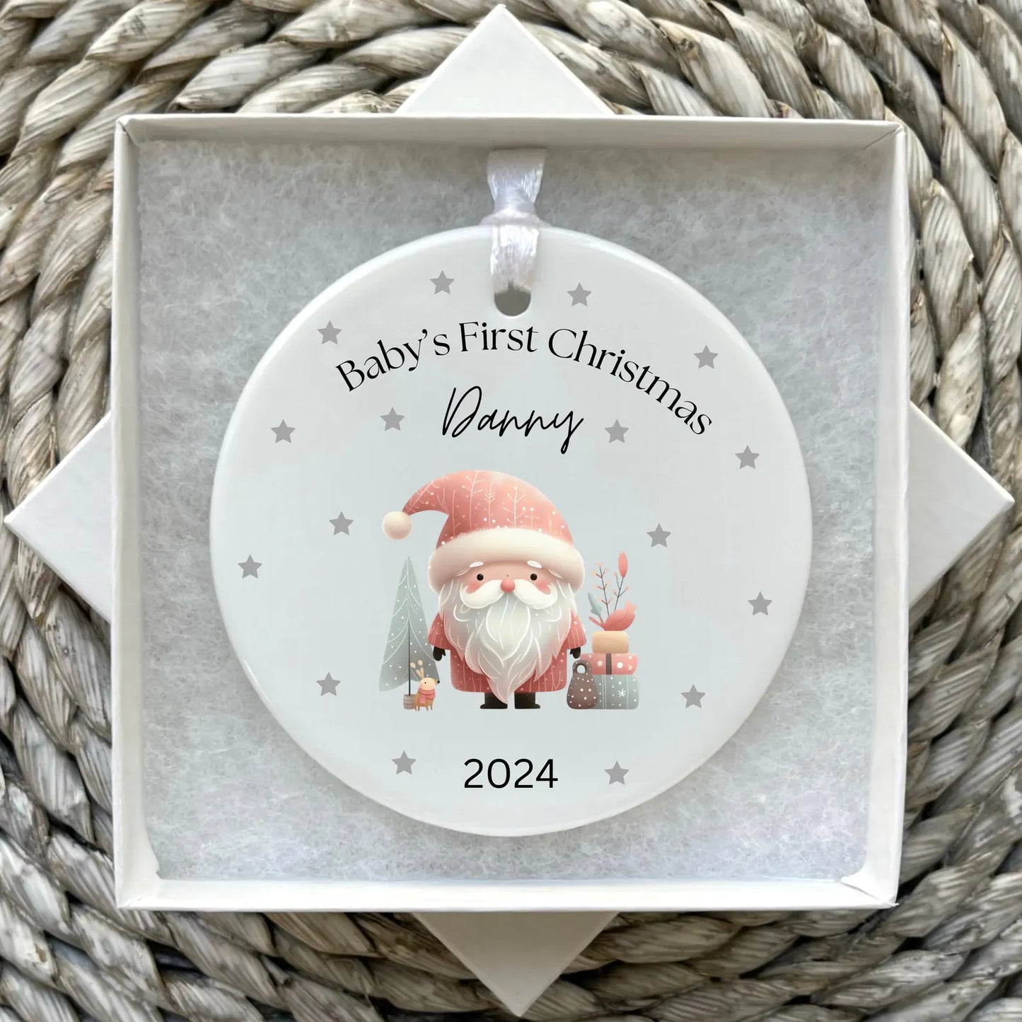 Babys First Christmas Bauble Santa