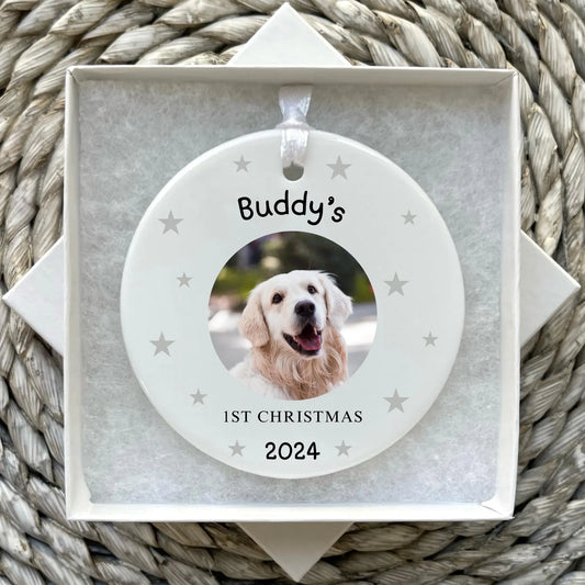 Personalised Dogs First Christmas Bauble